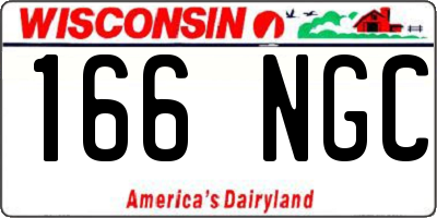 WI license plate 166NGC