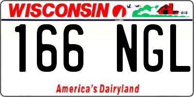 WI license plate 166NGL