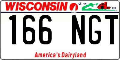 WI license plate 166NGT