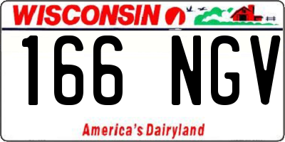 WI license plate 166NGV