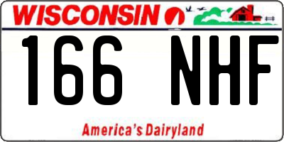 WI license plate 166NHF