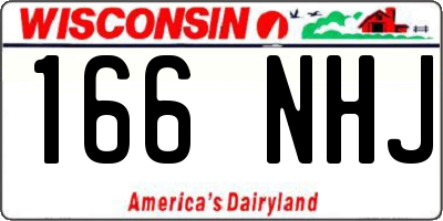 WI license plate 166NHJ