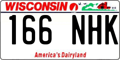 WI license plate 166NHK