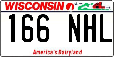 WI license plate 166NHL