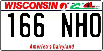 WI license plate 166NHO