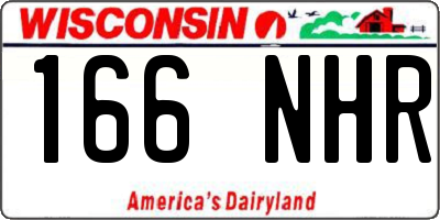 WI license plate 166NHR