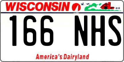 WI license plate 166NHS