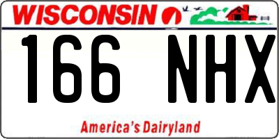 WI license plate 166NHX