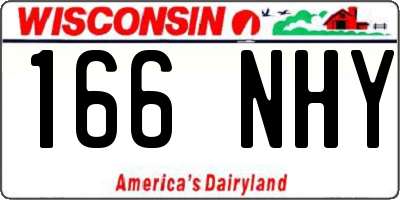 WI license plate 166NHY