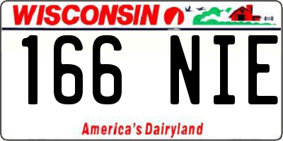WI license plate 166NIE