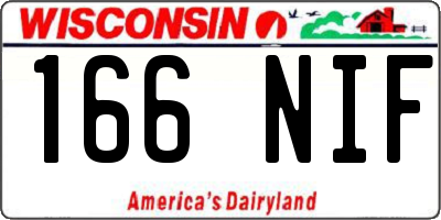 WI license plate 166NIF