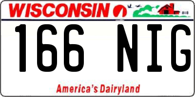 WI license plate 166NIG