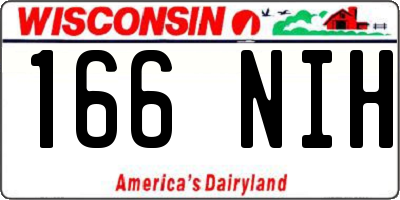 WI license plate 166NIH