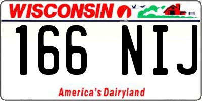 WI license plate 166NIJ