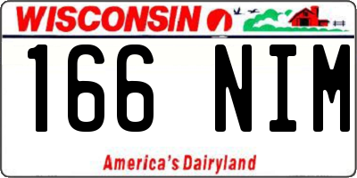 WI license plate 166NIM