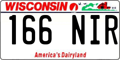WI license plate 166NIR
