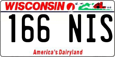 WI license plate 166NIS