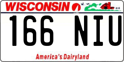WI license plate 166NIU