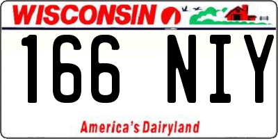 WI license plate 166NIY