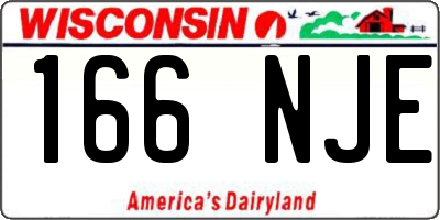 WI license plate 166NJE