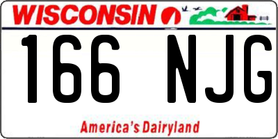 WI license plate 166NJG