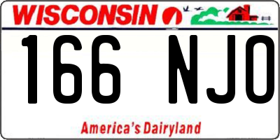 WI license plate 166NJO