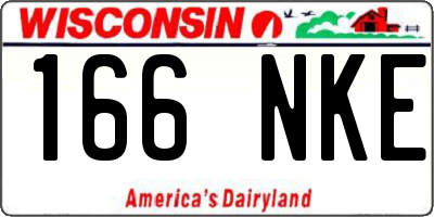 WI license plate 166NKE