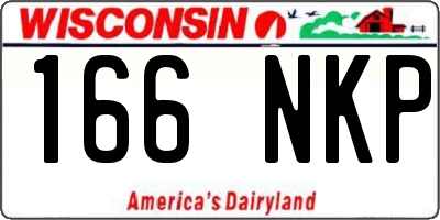 WI license plate 166NKP