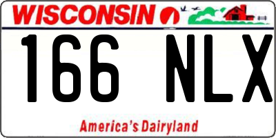 WI license plate 166NLX