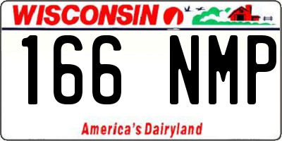 WI license plate 166NMP