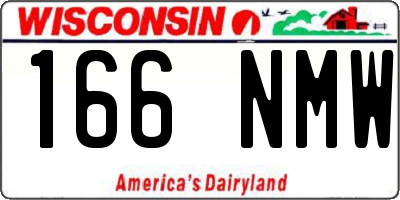 WI license plate 166NMW