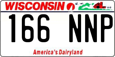 WI license plate 166NNP