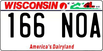 WI license plate 166NOA