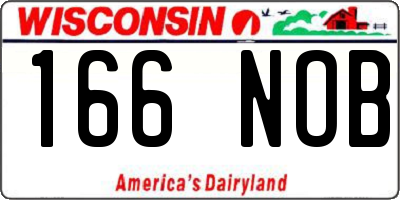 WI license plate 166NOB