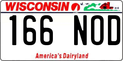 WI license plate 166NOD