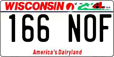 WI license plate 166NOF