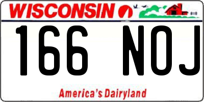 WI license plate 166NOJ