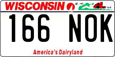 WI license plate 166NOK