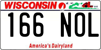 WI license plate 166NOL