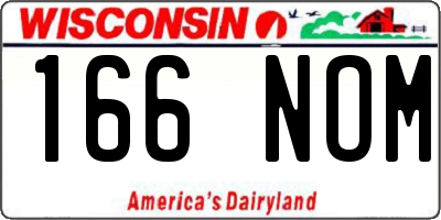 WI license plate 166NOM