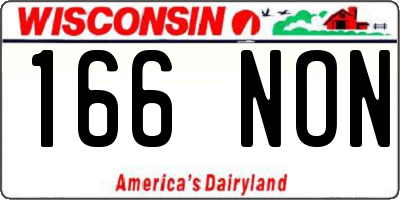 WI license plate 166NON