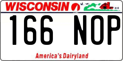 WI license plate 166NOP