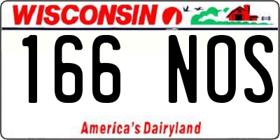 WI license plate 166NOS