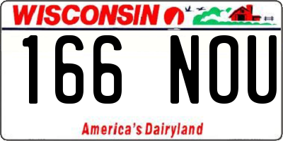 WI license plate 166NOU
