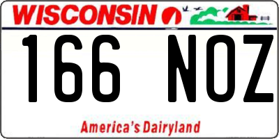 WI license plate 166NOZ