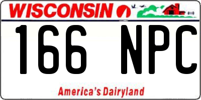 WI license plate 166NPC