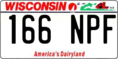 WI license plate 166NPF