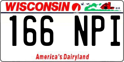 WI license plate 166NPI
