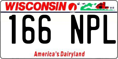 WI license plate 166NPL