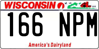 WI license plate 166NPM